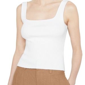 Vince Ribbed Square-Neck Tank